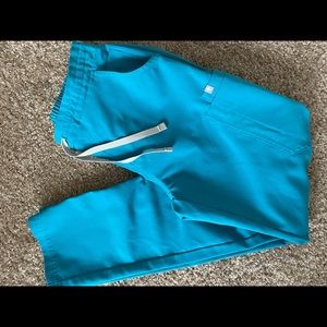 Small Teal Figs Yola scrub pants